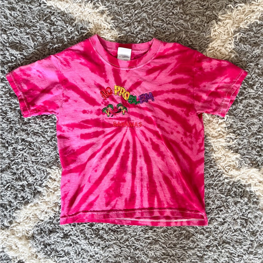 Pink tie-dye baby tee